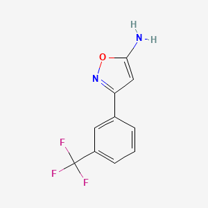 Chemical structure of 5-Amino-3-[3-(trifluoromethyl)phenyl]isoxazole