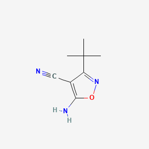 Chemical structure of 5-Amino-3-(tert-butyl)isoxazole-4-carbonitrile