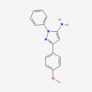 Chemical structure of 5-Amino-3-(4-methoxyphenyl)-1-phenylpyrazole