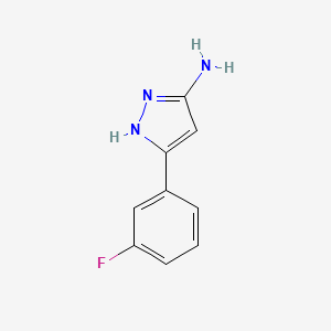 Chemical structure of 5-Amino-3-(3-fluorophenyl)pyrazole
