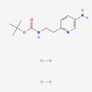 Chemical structure of 5-Amino-2-[2-(Boc-amino)ethyl]pyridine Dihydrochloride