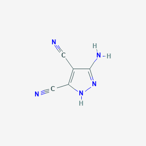Chemical structure of 5-Amino-1H-pyrazole-3,4-dicarbonitrile