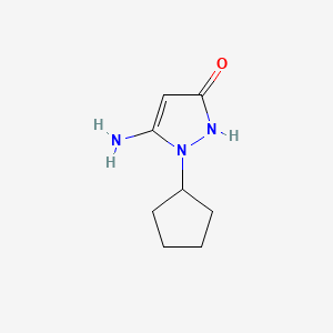 Chemical structure of 5-Amino-1-cyclopentyl-1H-pyrazol-3-ol
