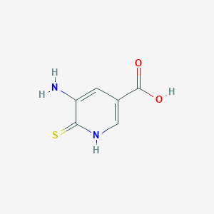 Chemical structure of 5-amino-1,6-dihydro-6-thioxopyridine-3-carboxylicacid