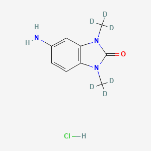 Chemical structure of 5-Amino-1,3-dimethyl-2-benzimidazolinone-d6 Hydrochloride