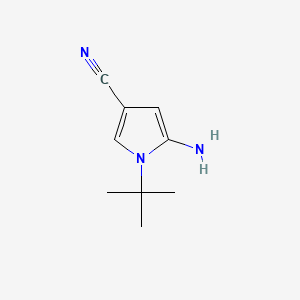 Chemical structure of 5-amino-1-tert-butyl-1H-pyrrole-3-carbonitrile