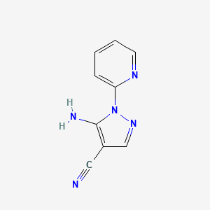 Chemical structure of 5-Amino-1-(pyridin-2-yl)-1H-pyrazole-4-carbonitrile