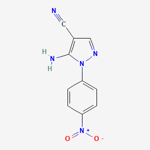Chemical structure of 5-Amino-1-(4-nitrophenyl)-1H-pyrazole-4-carbonitrile