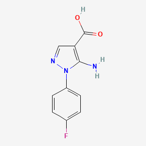 Chemical structure of 5-Amino-1-(4-fluorophenyl)-1H-pyrazole-4-carboxylic acid