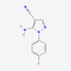 Chemical structure of 5-Amino-1-(4-fluorophenyl)-1H-pyrazole-4-carbonitrile
