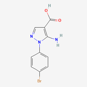 Chemical structure of 5-AMINO-1-(4-BROMOPHENYL)-1H-PYRAZOLE-4-CARBOXYLIC ACID