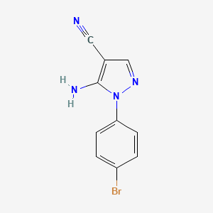 Chemical structure of 5-Amino-1-(4-bromophenyl)-1H-pyrazole-4-carbonitrile