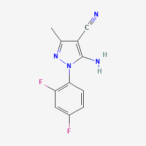 Chemical structure of 5-Amino-1-(2,4-difluorophenyl)-3-methyl-1H-pyrazole-4-carbonitrile