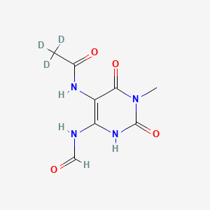 Chemical structure of 5-Acetyl-d3-amino-6-formylamino-3-methyluracil