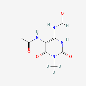 Chemical structure of 5-Acetylamino-6-formylamino-3-methyl-d3-uracil