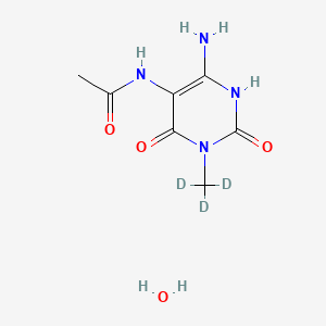 Chemical structure of 5-Acetylamino-6-amino-3-methyluracil-d3 Hydrate
