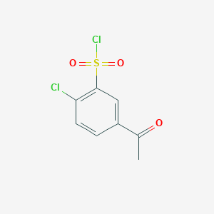Chemical structure of 5-Acetyl-2-chlorobenzene-1-sulfonyl chloride