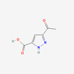 Chemical structure of 5-Acetyl-1H-pyrazole-3-carboxylic acid