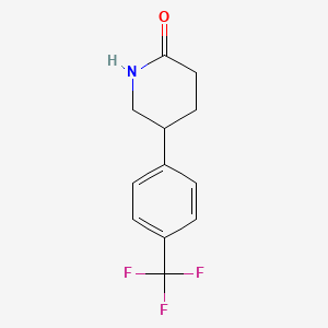 Chemical structure of 5-[4-(Trifluoromethyl)phenyl]-2-piperidone