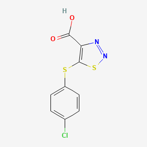 Chemical structure of 4-Carboxy-5-((4-chlorophenyl)sulfanyl)-1,2,3-thiadiazole
