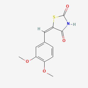 Chemical structure of 5-[(3,4-Dimethoxyphenyl)methylene]-2,4-thiazolidinedione