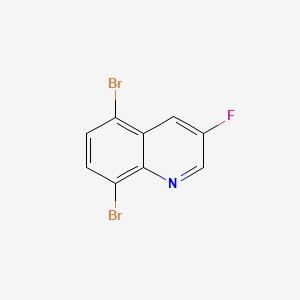 Chemical structure of 5,8-Dibromo-3-fluoroquinoline