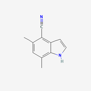 Chemical structure of 5,7-Dimethyl-1H-indole-4-carbonitrile