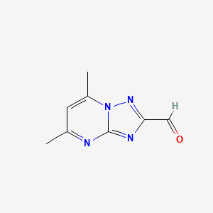 Chemical structure of 5,7-Dimethyl[1,2,4]triazolo[1,5-a]pyrimidine-2-carbaldehyde