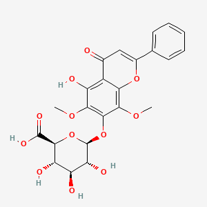 Chemical structure of 5,7-Dihydroxy-6,8-dimethoxyflavone-7-O-glucuronide