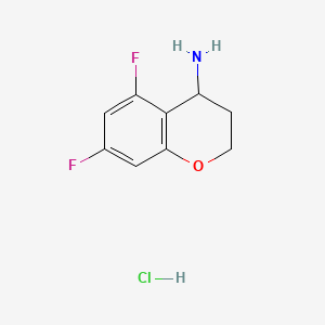 Chemical structure of 5,7-Difluorochroman-4-amine hydrochloride