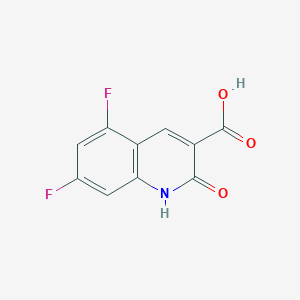 Chemical structure of 5,7-Difluoro-2-oxo-1,2-dihydroquinoline-3-carboxylic acid