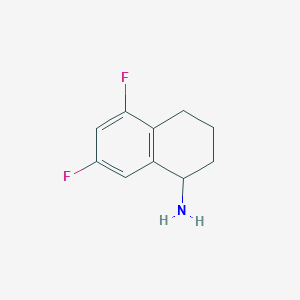 Chemical structure of 5,7-Difluoro-1,2,3,4-tetrahydronaphthalen-1-amine