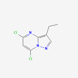 Chemical structure of 5,7-Dichloro-3-ethylpyrazolo[1,5-a]pyrimidine