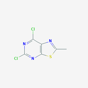 Chemical structure of 5,7-Dichloro-2-methylthiazolo[5,4-d]pyrimidine