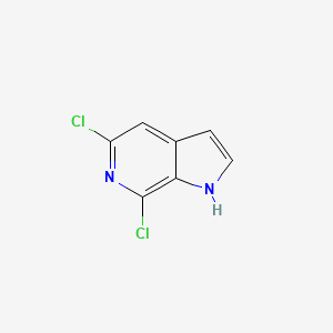 Chemical structure of 5,7-Dichloro-1H-pyrrolo[2,3-c]pyridine