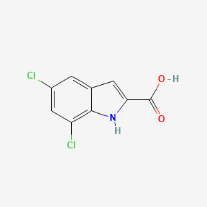 Chemical structure of 5,7-Dichloro-1H-indole-2-carboxylic acid