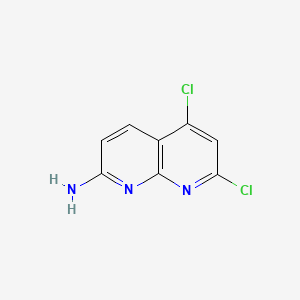 Chemical structure of 5,7-Dichloro-1,8-naphthyridin-2-amine
