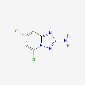 Chemical structure of 5,7-Dichloro-[1,2,4]triazolo[1,5-a]pyridin-2-amine