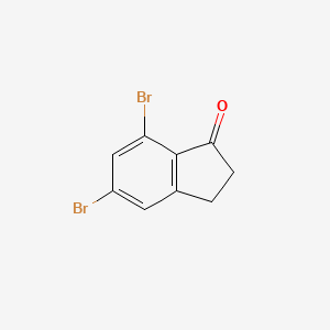 Chemical structure of 5,7-Dibromo-1-indanone