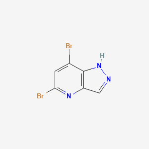 Chemical structure of 5,7-Dibromo-1H-pyrazolo[4,3-b]pyridine