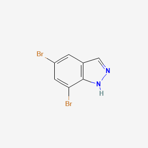 Chemical structure of 5,7-Dibromo-1H-indazole