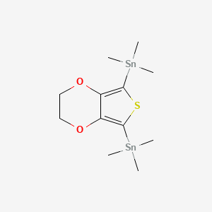 Chemical structure of 5,7-Bis(trimethylstannyl)-2,3-dihydrothieno[3,4-b][1,4]dioxine