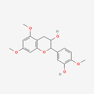 Chemical structure of 5,7,4'-Tri-O-methylcatechin