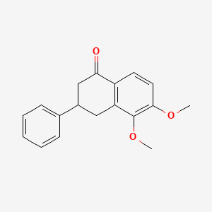 Chemical structure of 5,6-Dimethoxy-3-phenyl-3,4-dihydronaphthalen-1(2H)-one