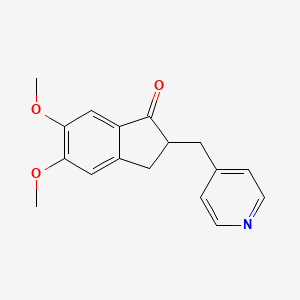 Chemical structure of 5,6-Dimethoxy-2-(pyridin-4-ylmethyl)indan-1-one