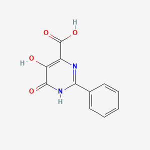 Chemical structure of 5,6-Dihydroxy-2-phenylpyrimidine-4-carboxylic acid