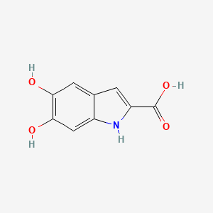 Chemical structure of 5,6-Dihydroxyindole-2-Carboxylic Acid
