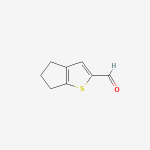 Chemical structure of 4H,5H,6H-cyclopenta[b]thiophene-2-carbaldehyde