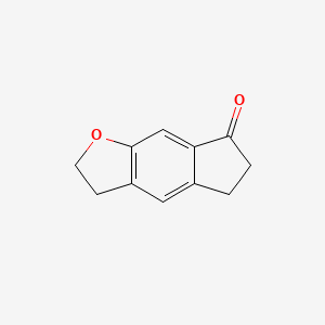 Chemical structure of 5,6-Dihydro-2H-indeno[5,6-b]furan-7(3H)-one