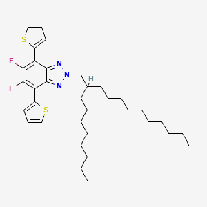 Chemical structure of 5,6-Difluoro-2-(2-octyldodecyl)-4,7-di(thiophen-2-yl)-2H-benzo[d][1,2,3]triazole